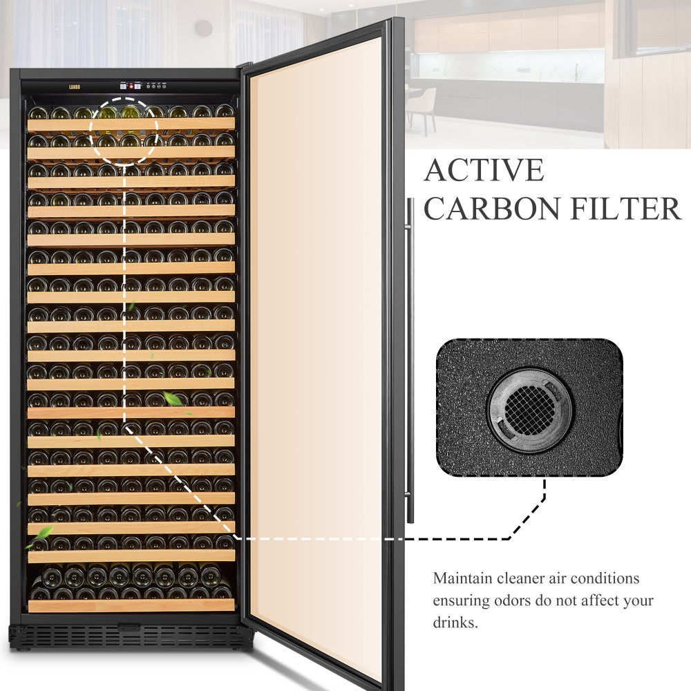 LANBO Red Wine Cellar, 289 Bottle Black Compressor Wine Refrigerator